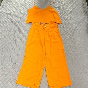 A New Day Orange 2-Piece Jumpsuit Set NWT – Size 10 Pants & L Top